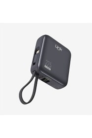 Resim Linktech PD22 Hızlı Şarj 22.5W Dahili Kablolu 10.000 mAh Powerbank Gri 