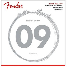 Resim Fender Super Bullet Strings Nickel Plated Steel Bullet End 3250L .009-.042 Elektro Gitar Teli 