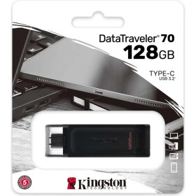 Resim Kingston DT70/128GB 128G B USB Type-C 3.2 Gen 1 Flash Bellek 