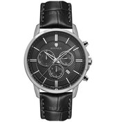 Resim Wainer Wa.19595-f 44 Mm Siyah Erkek Kol Saati 