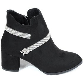 Resim Ayakcenter 21-03 Siyah Süet Topuklu Kadın Bot 