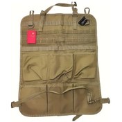 Resim Xuweiwei Tactical Multi-pocket Car Seat Organizer Bag Khaki Dayanıklı Polyester Ayarlanabilir Kayış 
