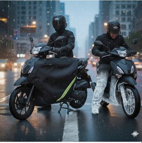 Resim Prorider Honda Dio & Spacy Uyumlu Scooter Diz Örtüsü Su Ve Rüzgar Geçirmez, Termal İç Astarlı Siyah 
