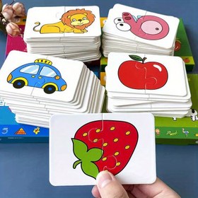 Resim Gençler için 16 Parça Erken Öğrenme Yapboz Seti - Karakterler, Meslekler, Meyveler, Sebzeler ve Araçlarla Eğitici Kartlar - Renkli Bilişsel Gelişim Hediyesi 