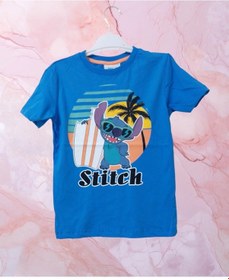 Resim Disney Erkek Çocuk Stitch Baskılı Tişört Mavi 