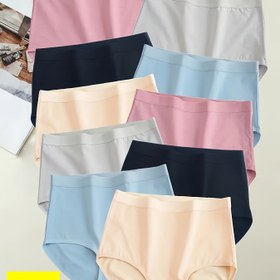 Resim 10 adet Kadın Yüksek Bel İç Çamaşırı - Rahat Karın Kontrolü Popo Kaldırma Külotları Düz Renklerde (Siyah, Bej, Açık Mavi, Pembe, Beyaz) - Günlük Rahat Giyim İçin Nefes Alabilir ve Yumuşak Kumaş - Karın Kontrolü İç Çamaşırı, Basit Tasarım, Rahat Uygunluk 