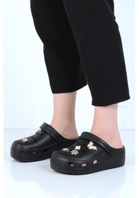 Resim Apella E800-6 Fiesta Siyah Eva Kadın Taşlı Günlük Terlik 001 