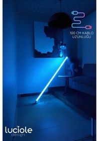 Resim Rgb Led Strip Tube Light Abajur Uzaktan Kumandalı Işık Lamba Ampül Aydınlatma Renkli Atube6 