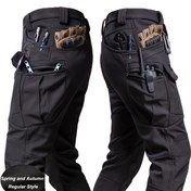 Resim Erkek Zeytin Yeşili Çok Cepli Fermuarlı Kargo Pantolonu - Dayanıklı Polyester Karışımı, Normal Kesim, Makinede Yıkanabilir, İlkbahar ve Sonbahar Dış Mekan Aktiviteleri için İdeal, Çok Yönlü Kullanım Alanına Sahip Pantolonlar | Ayarlanabilir Rahatlık Pantolonları | Dayanıklı Fermuarlı Pantolonlar 