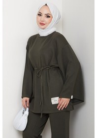 Resim Bestenur İpli Arma Detay Oysho İkili Takım 1664 - Haki Haki 
