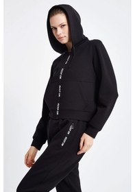 Resim Lescon 24ntbl002136-633 Siyah Kadın Fermuarlı Kapşonlu Sweatshirt Siyah 