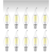 Resim Edison 10 Adet Dekoratif Kıvrık Buji Beyaz Işık E14 Duy 