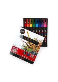 Resim Posca Pc-3m 0.9-1.3 Su Bazlı Boyama Markörü Ana Renk 7+1 Set 