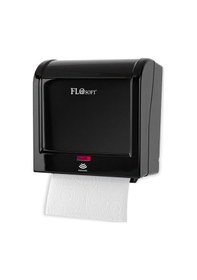 Resim Flosoft F398 Diva Sensörlü Kağıt Havlu Makinesi, Fotoselli Otomatik Havlu Verici 21 Cm Siyah 