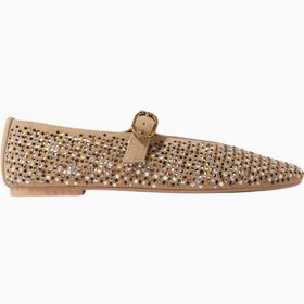 Resim Mayfair Bale Ayakkabısı, Kurt Geiger Süet Kristal Detaylı Zarif Ayakkabı - Kahverengi / 35 