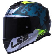 Resim Siyah + Şeffaf Vizör + Ls2 Storm 2 Sprinter Kask Cobalt - Gri - Siyah 