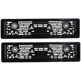 Resim Araba Plaka Çerçevesi,araç Plakalığı - Oto Plakalık,parlak Siyah,her Araca Uyumlu 2 Adet 