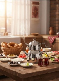 Resim Amboss Viventea Büyük Boy Çaydanlık Takımı Gümüş 