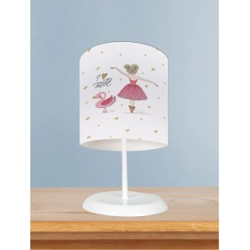 Resim Bebek ve Çocuk Odası Pembe Balerin ve Kuğu Desenli Abajur 