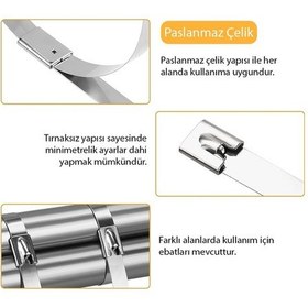Resim Powermaster Pm-26359 304 Paslanmaz Çelik Kablo Bağı 4.6x200mm 