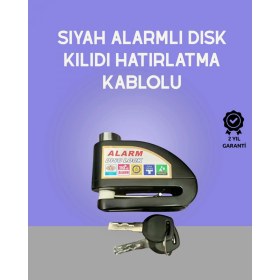 Resim Yüksek Sesli 110DB Çelik Disk Kilidi Su Geçirmez 