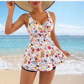 Resim Kadın Rahat Mayo Etek Daş Ticaret Tankini Avrupa Ve Amerika Bönmüz Mayo Kadın S Turuncu Altın 