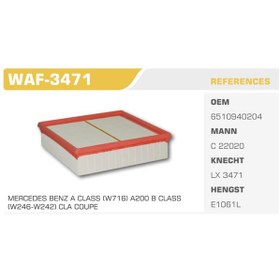 Resim WINKEL WAF-3471 WINKEL HAVA FİLTRE MERCEDES A-B SERİ 12- C22020 F 