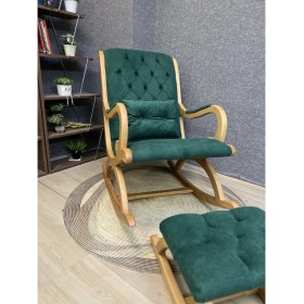 Resim Asedia Rustik Naturel Natura Yeşil Sallanan Sandalye Dinlenme Emzirme Baba Tv Okuma Uzanma Koltuğu Berjer 