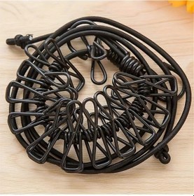 Resim Willowhaven Siyah 12 Mandallı Rüzgar Geçirmez Portatif Seyahat Çamaşır İpi 