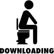 Resim Downloading Klozet - Araç, Oto, Laptop, Duvar Uyumlu Sticker 60*60 cm 