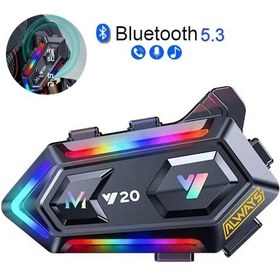 Resim Always Y20 Bt5.3 Motosiklet Kask Kulaklık Intercom Işıklı Motorsiklet Interkom 