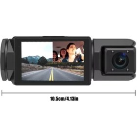 Resim XC-422 Siyah 1080P Araç Içi 3 Kameralı LCD Ekranlı Gece Görüşlü , G-Sensör , Geri Görüş Kamera 