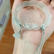 Resim Kadınlar için şık Çin tarzı beyaz ay ışığı bileziği - Vintage ilhamlı reçine bilezik, hafif ve lüks, günlük giyim veya özel günler için mükemmel, günlük giyim bileziği | Çiçek bileziği | Reçine bileziği 