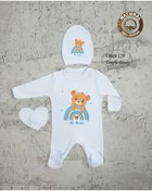 Resim yzc home size dair... E1010 Isimli Erkek Bebek Tulum Şapka Eldiven 