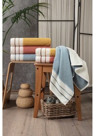 Resim Ucu Çizgili & İpliği Boyalı El Havlusu-yumuşak Yüz Havlusu Terra 