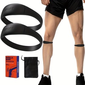 Resim Silikon Patella Destek Kayışı Patellar Halka Diz Stabilizatörü ve Silikon Patellar Diz Atleti ile Egzersiz, Basketbol, Koşu için 