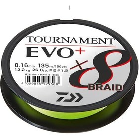 Resim Daiwa Tournament 8B EVO+ Chartreuse 135m İp Misina 