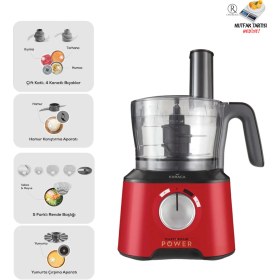 Resim Yüksek Performanslı 10 Aparatlı Mutfak Robotu ve Blender Seti, Güçlü 2000W Motor 