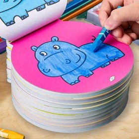 Resim Adım Adım Basit Çizimler ile Dairesel Grafitti Sanat Etkinliği İçeren 120 Sayfalık Mavi Karikatür Hayvan Boyama ve Çizim Kitabı - Yaratıcı Sanat ile Bilişsel Gelişimi Destekleyen Rahatlama 
