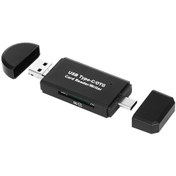 Resim Springsun Usb-c/otg Çok Fonksiyonlu Kart Okuyucu, Tf/sd Kart Slotlu, Usb/micro Usb Desteği, Windows/mac Uyumlu Siyah Abs 