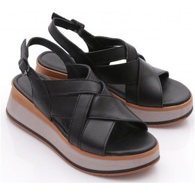 Resim Dgn 650-22229 Kadin Kalin Taban Sandalet Siyah 