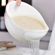 Resim 1 adet Çok Fonksiyonlu Mutfak Yıkama Sepeti Lavabo - Verimli Süzme için Gıda Güvenli Plastik ve Drenaj Delikleri ile Pirinç, Sebzeler & Meyveler Çalkalama - Küçük Mutfaklar & Bulaşık Yıkama için Yer Tasarruflu Tasarım 