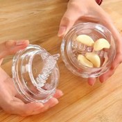 Resim 1 adet Elde Taşınabilir Sarımsak Sıkacağı, Manuel Bükme Ezici Kutu - Kolay Sarımsak Doğrama için Dayanıklı Plastik Mutfak Aleti, Pil Gerektirmez, Sarımsak Ezici 