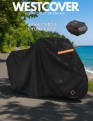 Resim WestCover Yamaha Tmax 530 Arka Çanta Uyumlu (Siyah-Reflektörlü) 4 Mevsim Motosiklet Brandası Örtüsü 