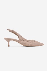 Resim Valmenti Kadın Hakiki Deri Bej Slingback Ayakkabı VLM6864 - 35 