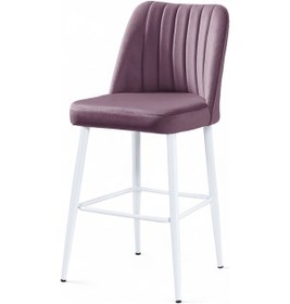 Resim Ada Sandalye - Babyface Lila - Metal Beyaz Ayak Lila 
