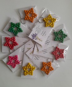 Resim 50 Adet Karışık Renk Yıldız Anahtarlık Bebek Mevlüt Sünnet Şekeri Çok Renkli 