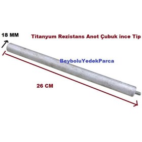 Resim FullYedek Demirdöküm DT2 Anot Çubuk , Titanyum Rezistans İçin Anot Çubuğu 