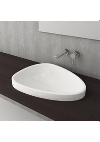 Resim Bocchi Etna Tezgah Üstü Lavabo 58 CM Parlak Beyaz 1112-001-0125 