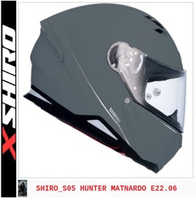 Resim Shiro Hunter Nardo Gri Mat Full Face L Beden Motosiklet Kaskı 